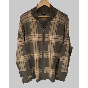 NWT Jones New York Signature Plaid Full-Zip Sweater Mens XL Cabin Loungewear
